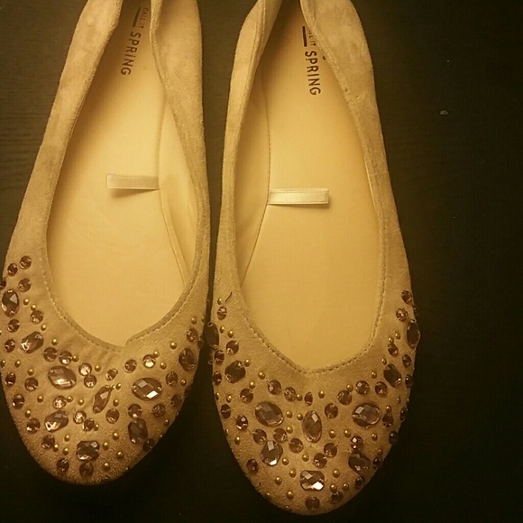 Call it Spring tan flats with purple stones - Picture 2 of 3